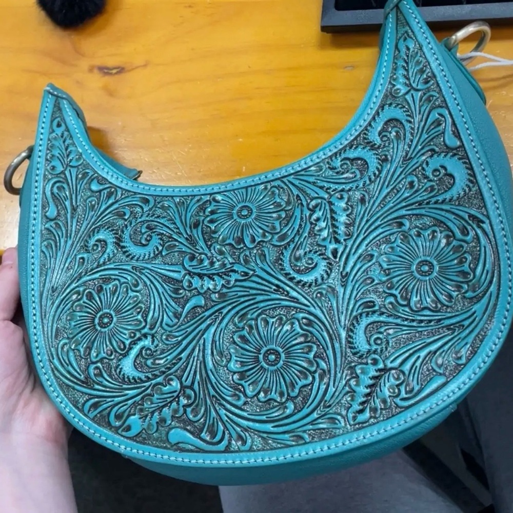 Genuine tooled leather bag